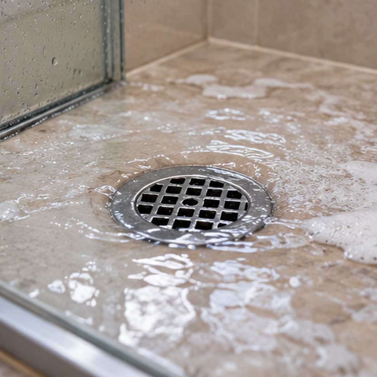 Slow-drain-shower